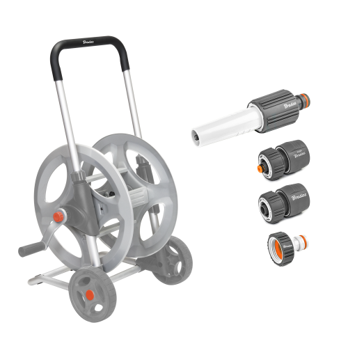 Zestaw z wózkiem na wąż SILVER PRO 1/2" - 70 m / metalowy / box