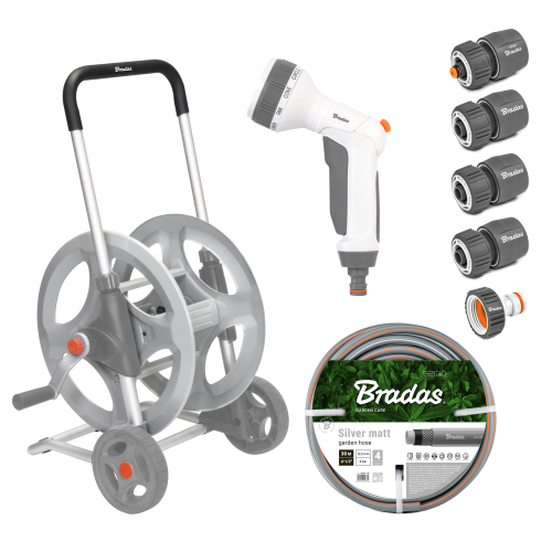 Zestaw z wózkiem na wąż SILVER PRO SET box 1/2" - 30 m