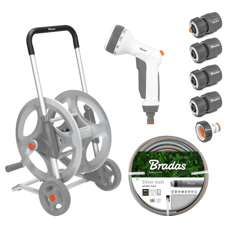 Zestaw z wózkiem na wąż SILVER PRO SET box 1/2" - 30 m