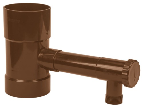 Zbieracz / łapacz wody deszczowej z zaworem brązowy / GZ 1" / box 100mm