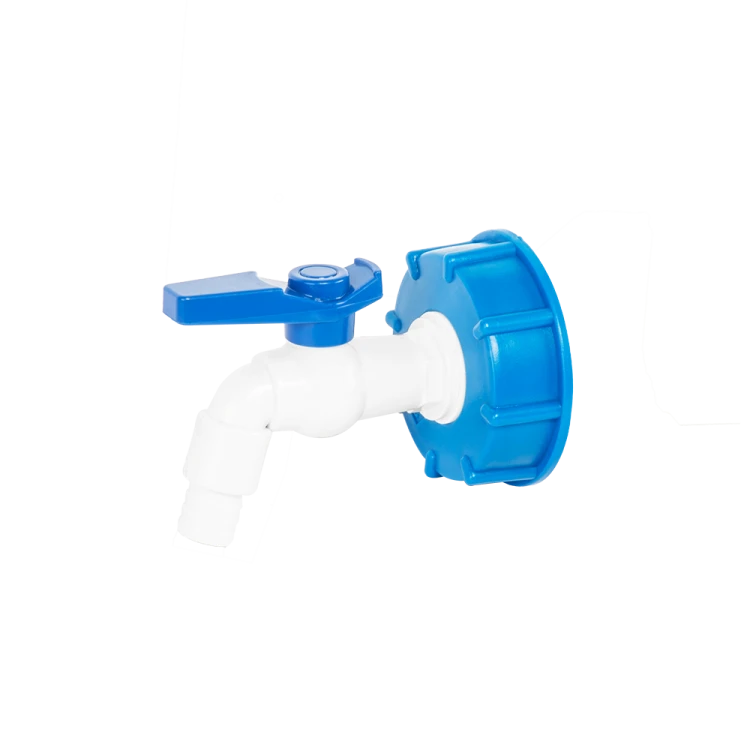 Zestaw IBC – nakrętka niebieska - S60x6 z kranikiem - 3/4" z wylotem 3/4"
