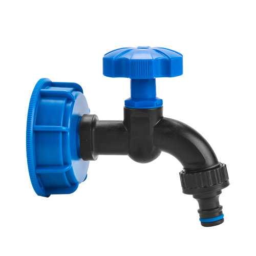 Zestaw - IBC nakrętka niebieska GW S60x6 z kranem GZ 1/2" z kranem GZ 1/2''