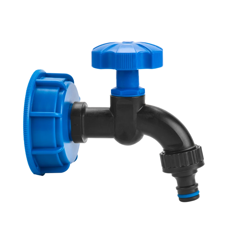 Zestaw - IBC nakrętka niebieska GW S60x6 z kranem GZ 1/2" z kranem GZ 1/2''