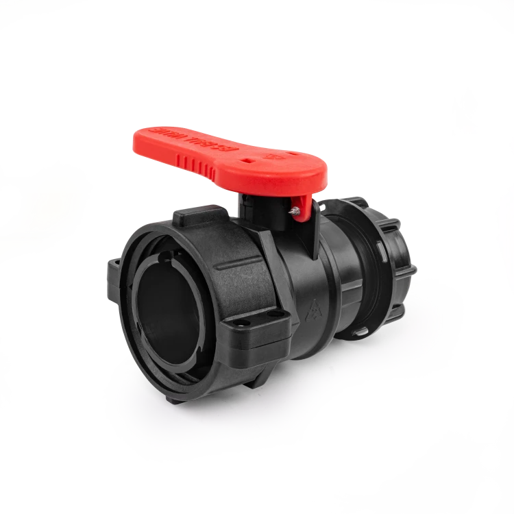 Zawór kulowy IBC GW S75x6 (kołnierz plastikowy) z wylotem GZS60x6 (kołnierz plastikowy) z wylotem GZS60x6