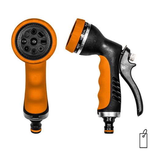 Metalowy pistolet 8-funkcyjny HOBBY BLACK LINE etykieta