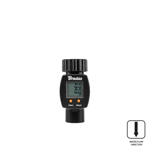 Licznik przepływu wody  - gwint wew. i zew. BLACK LINE / 3/4"-3/4" / blister