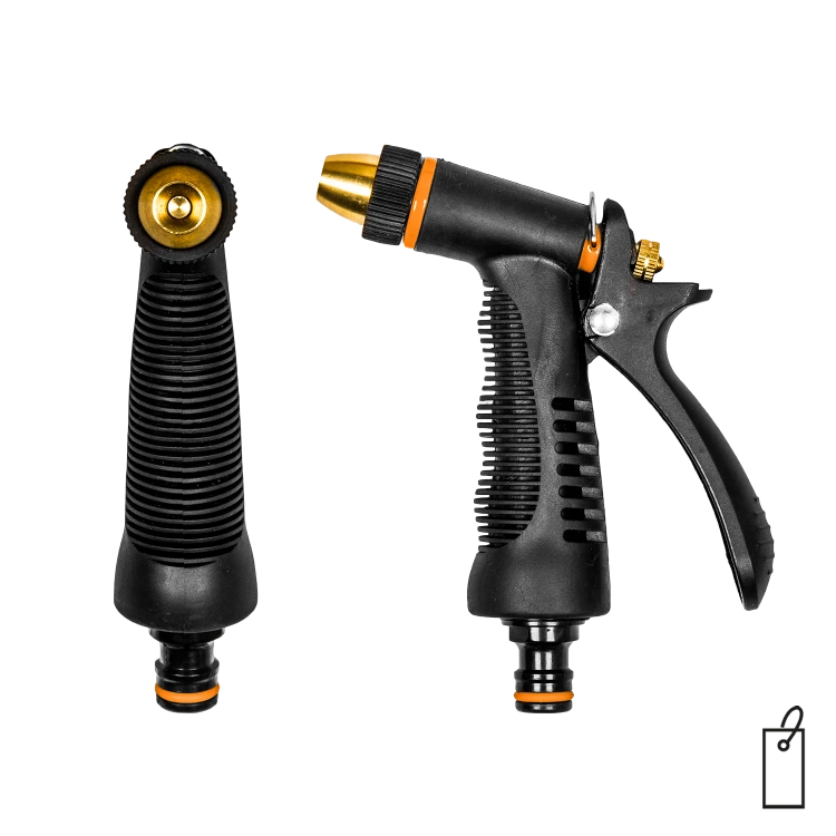 Metalowy regulowany pistolet prosty PROFI BLACK LINE etykieta