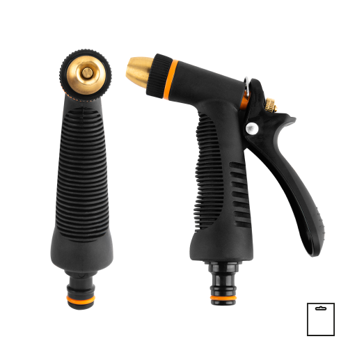 Metalowy regulowany pistolet prosty PROFI BLACK LINE karta