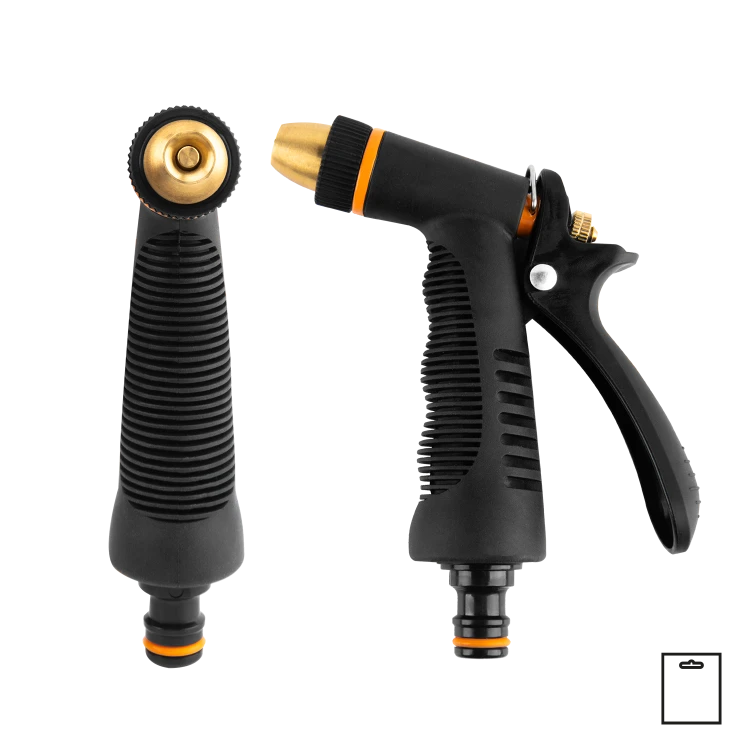 Metalowy regulowany pistolet prosty PROFI BLACK LINE karta