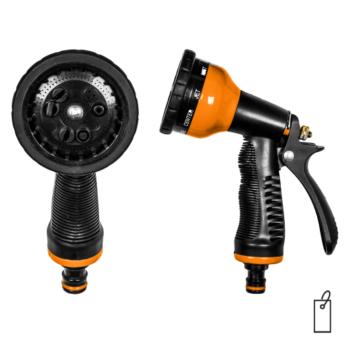 Metalowy pistolet 9-funkcyjny BLACK LINE / etykieta