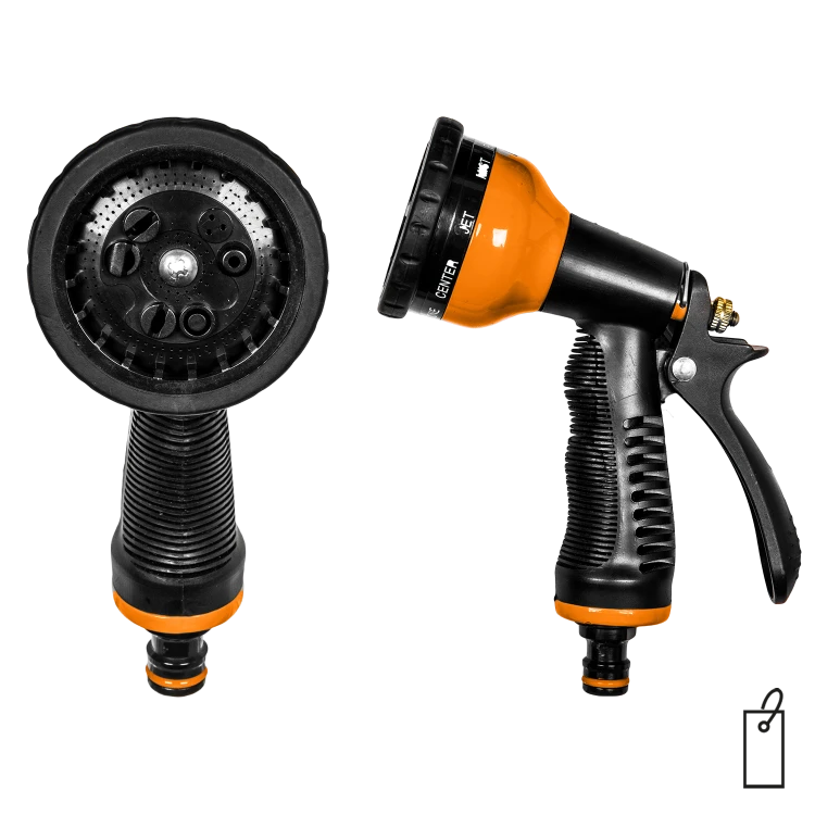 Metalowy pistolet 9-funkcyjny BLACK LINE / etykieta