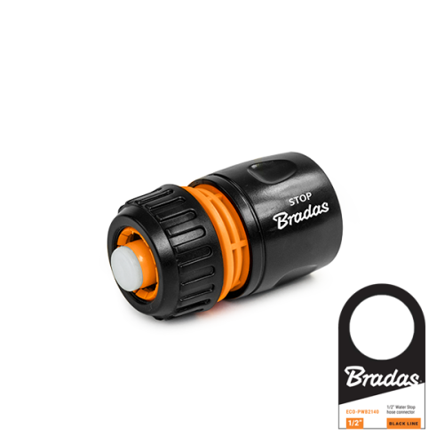 Szybkozłącze na wąż  ze stopem BLACK LINE 1/2" / etykieta