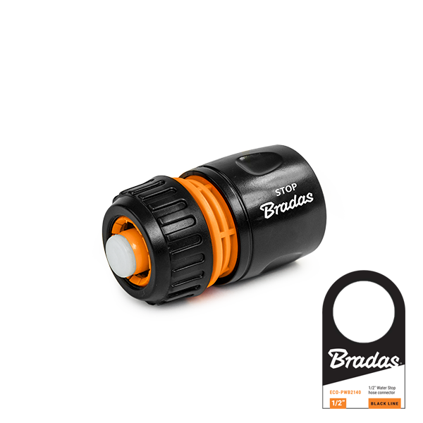 Szybkozłącze na wąż  ze stopem BLACK LINE 1/2" / etykieta
