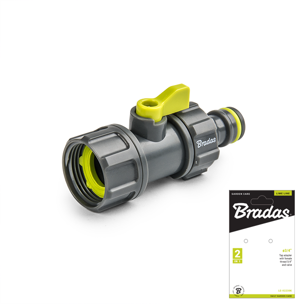 Zawór z nyplem - gwint wewnętrzny LIME LINE / 3/4" / karta