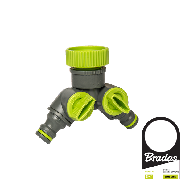 Rozdzielacz 2-drożny z zaworami LIME LINE / GW 1" / 3/4" / etykieta
