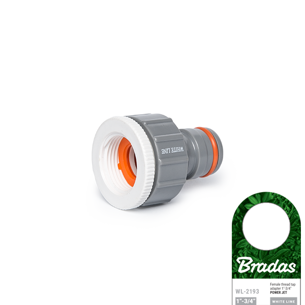 Przyłącze na kran POWER JET z redukcją - gwint wewnętrzny WHITE LINE / 1"-3/4" / etykieta