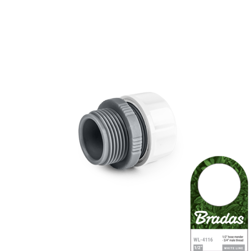 Reparator do połączenia węży - gwint zewnętrzny WHITE LINE / 1/2" / GZ 3/4" / etykieta