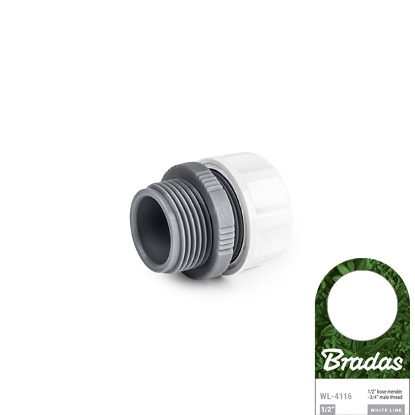 Reparator do połączenia węży - gwint zewnętrzny WHITE LINE / 1/2" / GZ 3/4" / etykieta