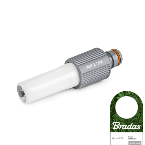 Regulowana dysza prosta POWER JET WHITE LINE / etykieta
