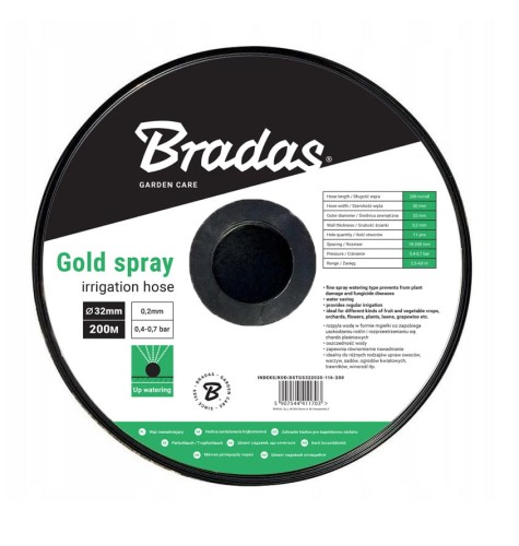 Taśma zraszająca GOLD SPRAY 200m 40mm / 30-300mm / 2,5-4,0m / 102l/h
