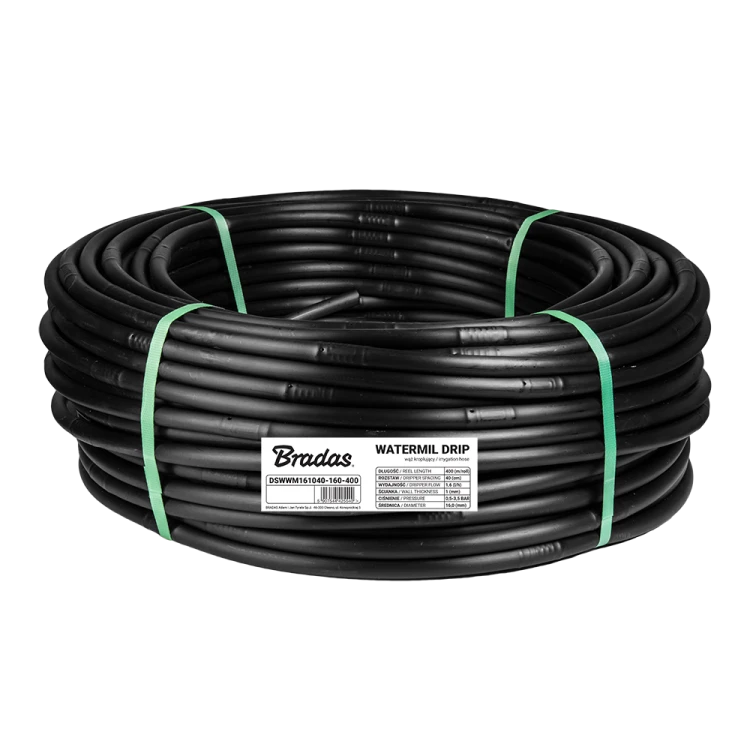 Wąż kroplujący WATERSPOT DRIP 16mm / 1,0mm / 1,6l/h / czarny rozstaw kroplowników - 60cm / 100m