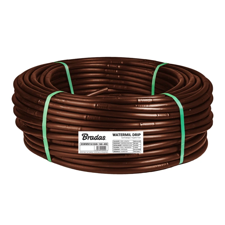 Wąż kroplujący WATERSPOT DRIP 16mm / 1,0mm / 1,6l/h / brązowy rozstaw kroplowników - 33cm / 50m