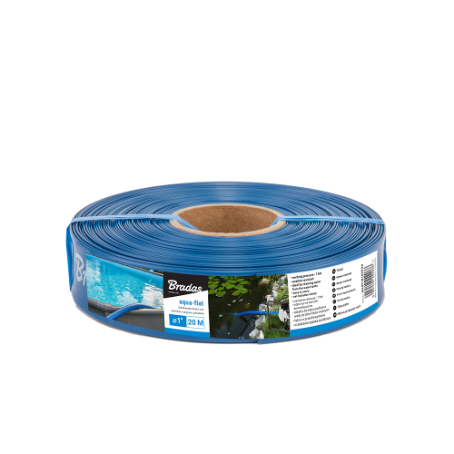 Wąż płaski AQUA-FLAT 1BAR niebieski / opaska w zestawie 1" - 30m
