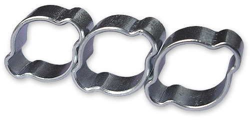 Nierdzewna obejma zaciskowa z dwoma uszami worek z naklejką / 50szt. 15-18mm / szerokość 8mm