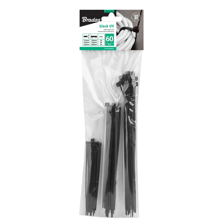 Taśma kablowa UV BLACK - zestaw 60szt.
