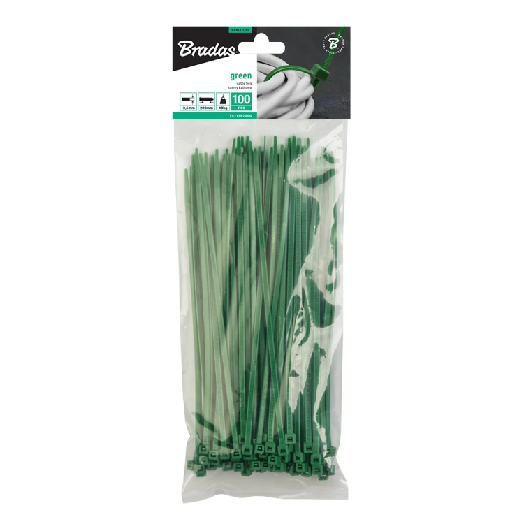 Taśma kablowa GREEN 100szt. 4,8 x 250mm
