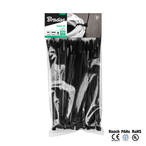 Taśma kablowa UV BLACK 100szt. 4,8 x 370mm