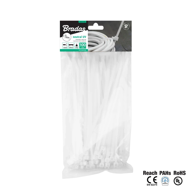 Taśma kablowa rozpinana NEUTRAL 100szt. 7,6 x 300mm