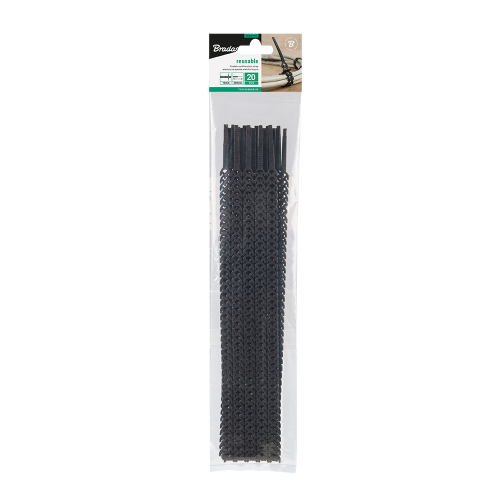 Elastyczna opaska wielokrotnego użytku MULTIUSE 10 x 300mm, czarna - 20szt. użytku MULTIUSE 10x300mm czarna - 20szt