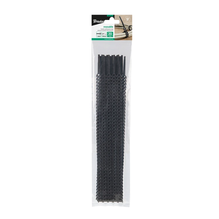Elastyczna opaska wielokrotnego użytku MULTIUSE 10 x 300mm, czarna - 20szt. użytku MULTIUSE 10x300mm czarna - 20szt