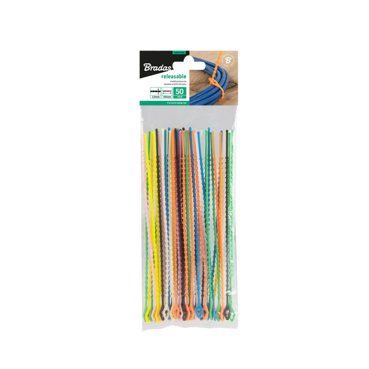 Rozpinana opaska wielofunkcyjna 2,9 x 180mm, 7-COLOUR MIX - 50szt. 2,9 x 180 mm, 7-COLOUR MIX - 50szt.
