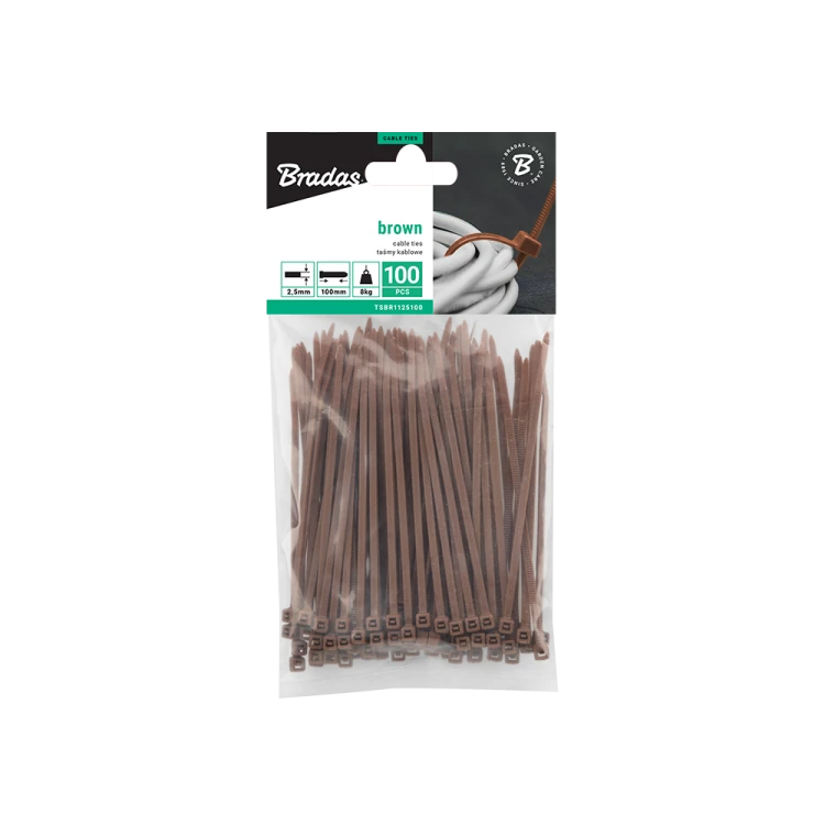 Taśma kablowa BROWN 100szt. 2,5 x 100mm
