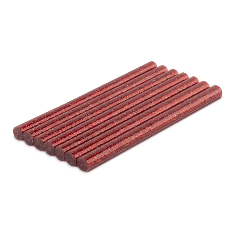 Klej na gorąco - wkłady do pistoletu brokatowy czerwony 11 x 150 mm / 7 szt.