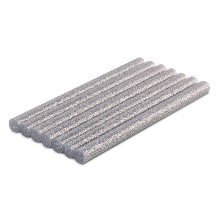 Klej na gorąco - wkłady do pistoletu brokatowy srebrny 11 x 150 mm / 7 szt.