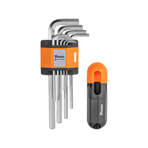 Zestaw kluczy imbusowych HEX 1,5-10 mm z uchwytem T 9 szt. / Długie