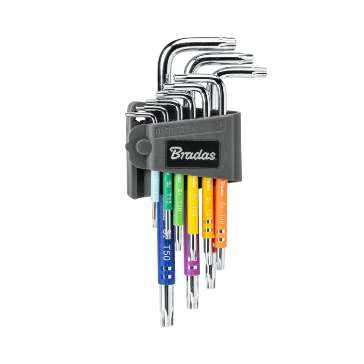 Zestaw kluczy imbusowych TORX 10 - 50 9 szt. / Długie / Kolorowe / Powlekane Długie