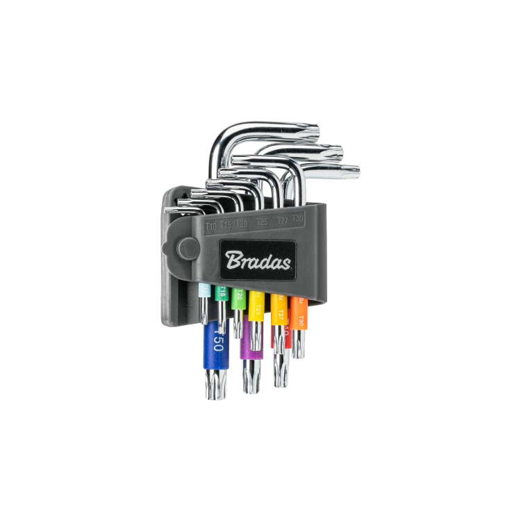 Zestaw kluczy imbusowych TORX 10 - 50 9 szt. / Kolorowe / Powlekane Krótkie