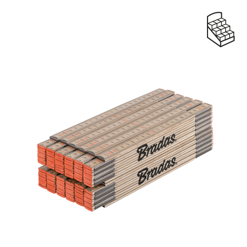 Miara składana DREWNIANA Sprężyna / Kolor naturalny buk 2 m / Box