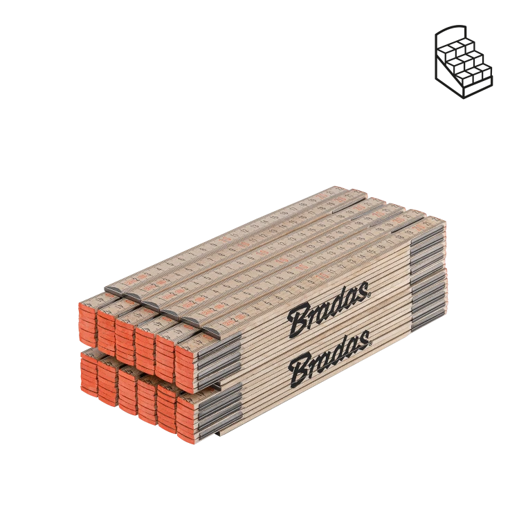 Miara składana DREWNIANA Sprężyna / Kolor naturalny buk 2 m / Box