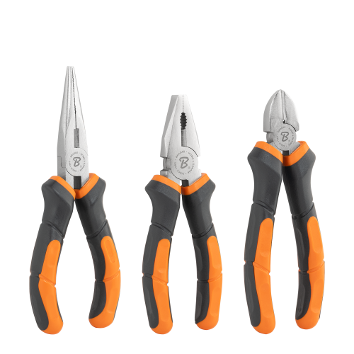 Zestaw szczypiec MASTER GRIP niklowane 3 sztuki / Stal węglowa