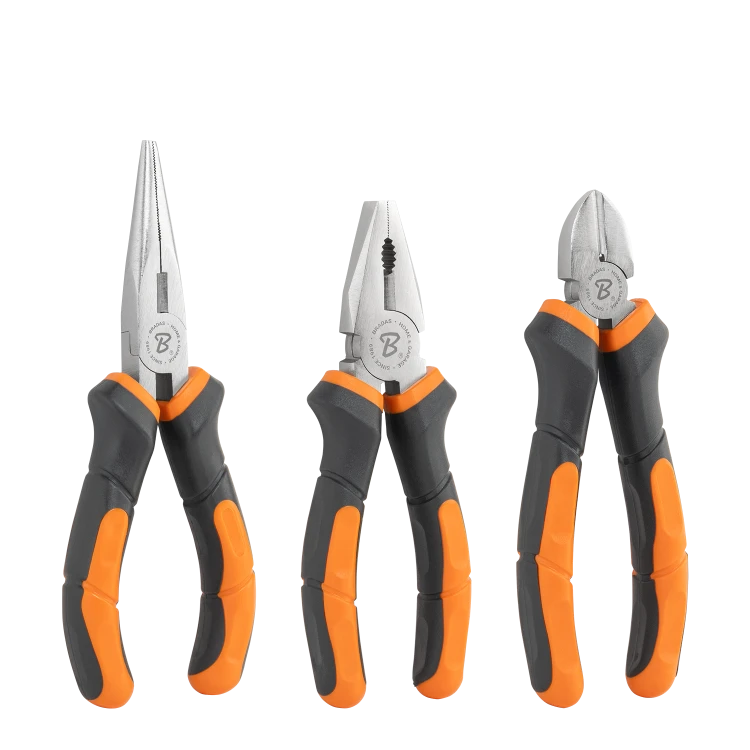 Zestaw szczypiec MASTER GRIP niklowane 3 sztuki / Stal węglowa
