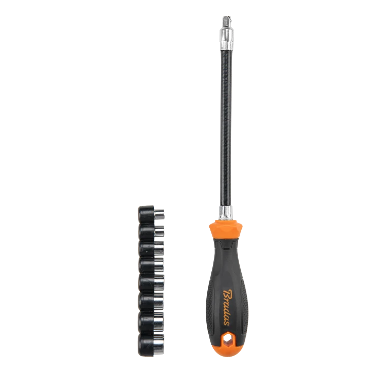 Zestaw kluczy nasadowych z wkrętakiem elastycznym 5-12 mm / 270 mm 5-12 mm / 270 mm