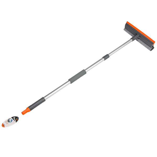 Teleskopowa ściągaczka z myjką Długość: 75-120cm / 10" / aluminiowy trzonek / etykieta