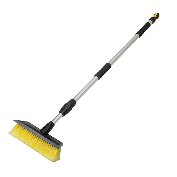 Teleskopowa szczotka do mycia ze ściągaczką i zaworem Długość: 104-169cm / 20cm / 1-płaszczyznowa / karta
