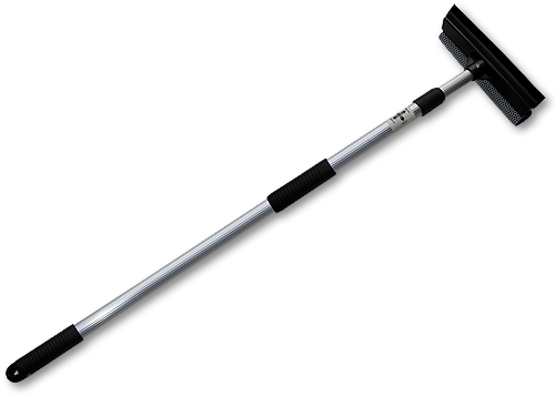 Teleskopowa ściągaczka z myjką Długość: 70-120cm / 10" / aluminiowy trzonek / etykieta