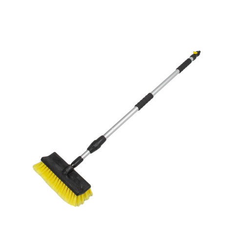 Teleskopowa szczotka do mycia z zaworem 25cm / 2-płaszczyznowa / karta Długość: 110-180cm